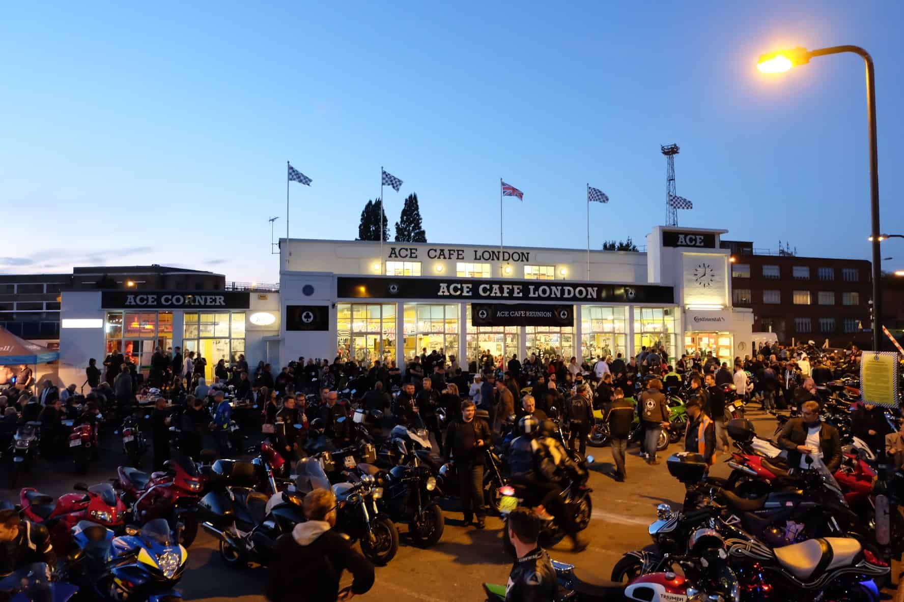 Busy bike nights at Ace Cafe London
