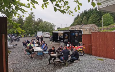 Haggs Bank Bunkhouse Outisde Bikers