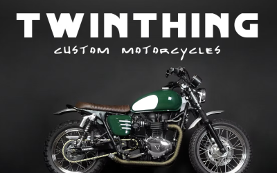 TwinThing Custom Motorcycles Banner logo with writing