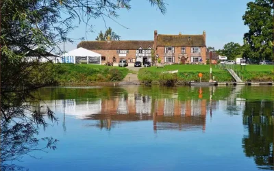 view across to the lower lode inn